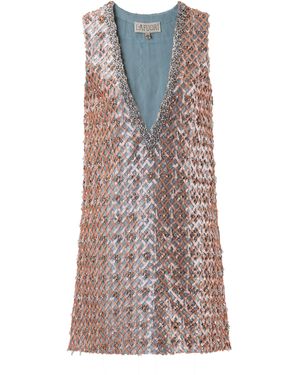 La Fuori Rose Mirage Embellished Mini Dress - Metallic