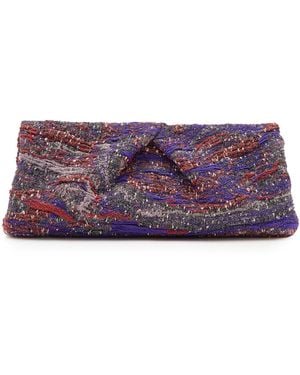 Dries Van Noten Jacquard Clutch - Purple