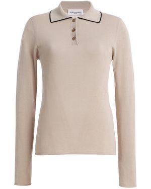 Brandon Maxwell The Mills Knit Polo Jumper - Natural