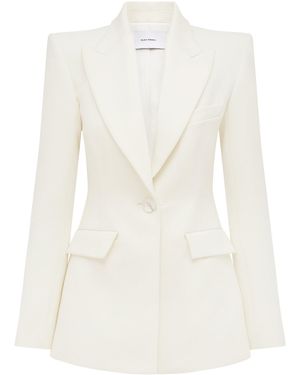 Alex Perry Fitted Wool Suiting Blazer - White
