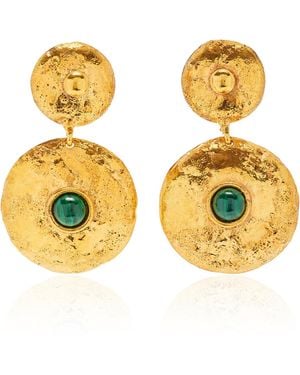 Sylvia Toledano Venus 22k Gold-plated Malachite Earrings - Metallic