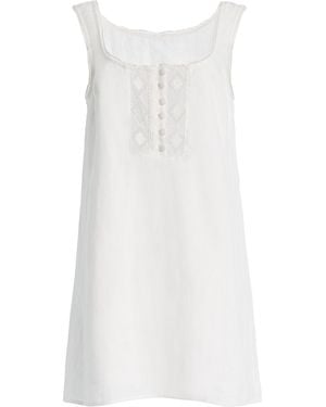 ELCE Elio Crochet-Detailed Linen Mini Dress - White