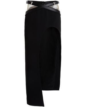 David Koma Buckle-detailed Midi Skirt - Black