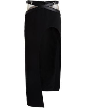 David Koma Buckle-detailed Midi Skirt - Black