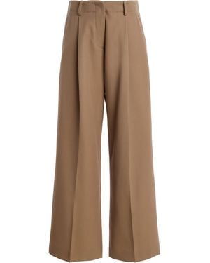 Proenza Schouler Halima Wool Gabardine Trousers - Brown