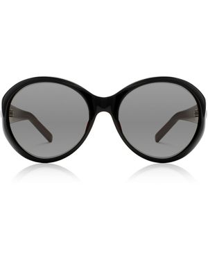 Magda Butrym And Burgundy Big Round Sunglasses - Black