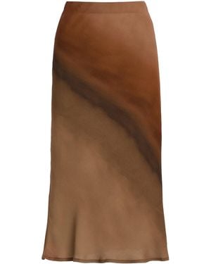 Anemos The Rey Bias-Cut Ombré Midi Skirt - Brown