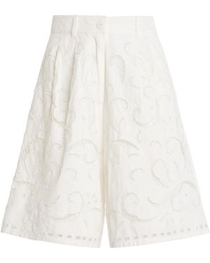 All That Remains Marcie Cotton-Lace Shorts - White