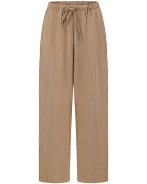 Into The East Woven Linen Tapered Trousers - Natural