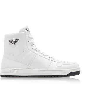 Prada Logo High Top Sneaker - White