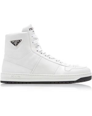 Prada Logo High Top Trainer - White