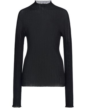 Kallmeyer Jordan Mockneck Superfine Cotton Rib Longsleeve Top - Black