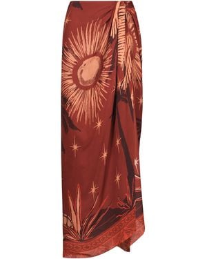 Johanna Ortiz Dance Floor Silk Maxi Skirt - Red