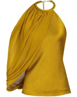 Silvia Tcherassi Milka Silk-Blend Top - Yellow