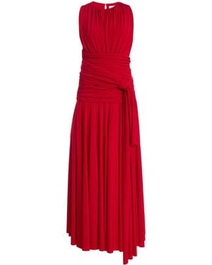 Brandon Maxwell The Isadora Draped Jersey Maxi Dress - Red