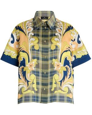 Etro Exclusive Riviera Printed Silk-twill Top - Multicolour