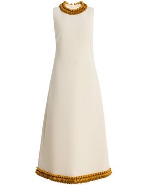 Alexis Cedrata Fringed Crepe Maxi Dress - White