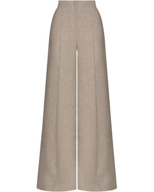 ANDRES OTALORA Encontrarte High-Rise Linen Flare Trousers - Natural