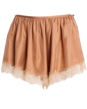 Ulla Johnson Georgina Lace-Trimmed Silk Mini Shorts - Brown