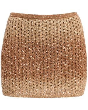 Ulla Johnson Giulia Sequined Knit Mini Skirt - Natural