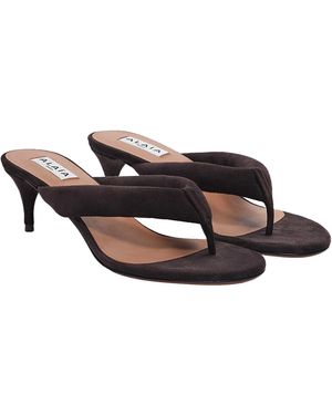 Alaïa Padded Suede Sandals - Black