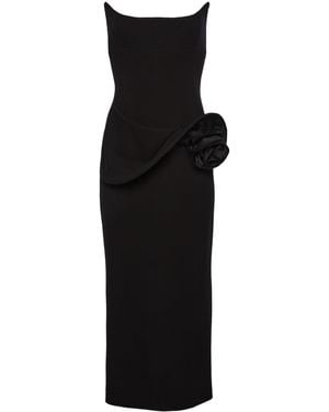 Magda Butrym Rosette-Detailed Strapless Midi Dress - Black