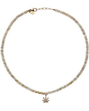 Joie Sunset Dope Diamond 18k And 14k Yellow Gold Necklace With Labradorite - White