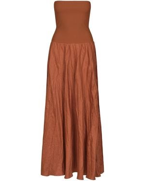 Johanna Ortiz Empowerment Movement Convertible Linen-Blend Maxi Dress - Brown