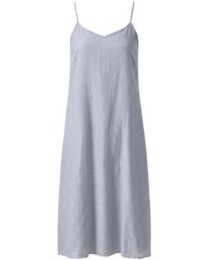 Chan Luu Cotton-Silk Bustle Midi Dress - White
