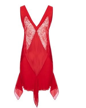 Aureliana Alexia Silk Satin Mini Dress - Red