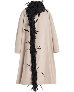 Brandon Maxwell The Yura Feather-Trimmed Trench Coat - Natural