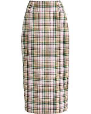 Carolina Herrera Checked Midi Pencil Skirt - Multicolour