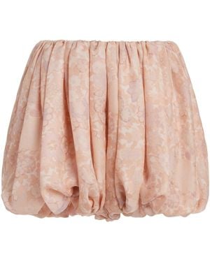 Chloé Floral-Printed Silk Charmeuse Bloomer Shorts - Pink