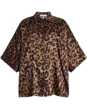 Franchise Zaoua Leopard Silk Shirt - Brown