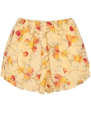 Posse Aurelia Printed Cotton Bloomer Shorts - Yellow