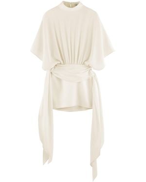 ARAKII Exclusive Draped Crepe Mini Dress - White
