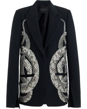 Cucculelli Shaheen Battle Royale Crystal-embellished Silk-wool Blazer Jacket - Black
