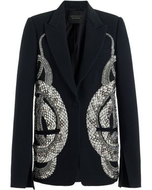 Cucculelli Shaheen Battle Royale Crystal-embellished Silk-wool Blazer Jacket - Black
