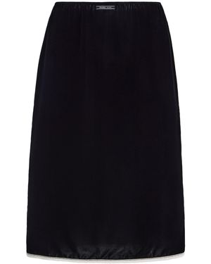 Prada Velvet Midi Skirt - Blue
