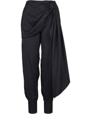 Johanna Ortiz Wild West Draped Jacquard Trousers - Blue