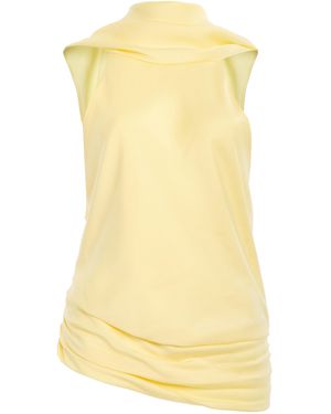 Jonathan Simkhai Samira Satin Cape Top - Yellow
