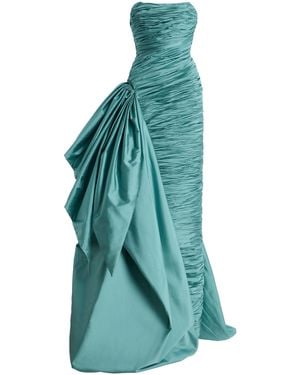 Marmar Halim Exclusive Strapless Ruched Taffeta Gown - Blue