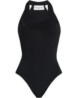 Brandon Maxwell Maude Scoop Neck Bodysuit - Black