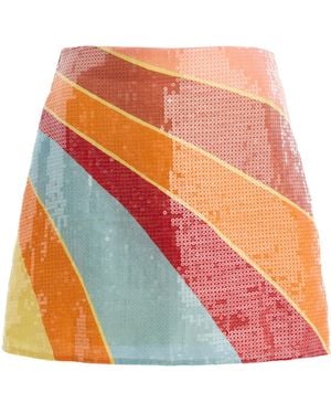 Cala De La Cruz Exclusive La Isla Eve Sequined Linen Mini Skirt - White