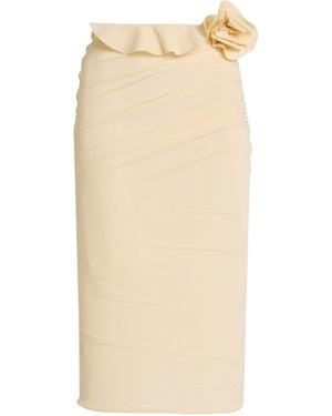 Maygel Coronel Exclusive San Diego Ruched Jersey Midi Skirt - Natural