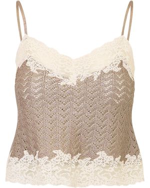 LoveShackFancy Josephina Pointelle-Knit Cotton Tank Top - Natural