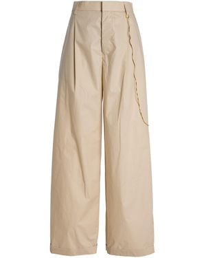 DARKPARK Danielle Wide-Leg Cotton Poplin Pants - Natural