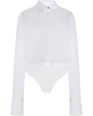 Brandon Maxwell The Bradshaw Cotton Bodysuit - White