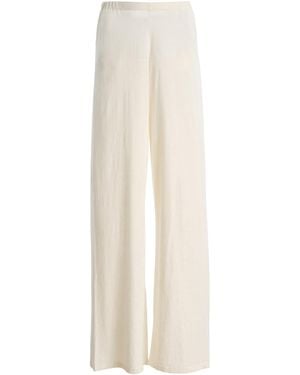ÉTERNE Cotton Low-Waist Flared Trousers - White