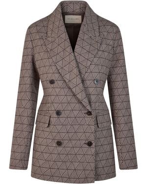 Heirlome Estelle Wool-Blend Jacquard Blazer - Brown